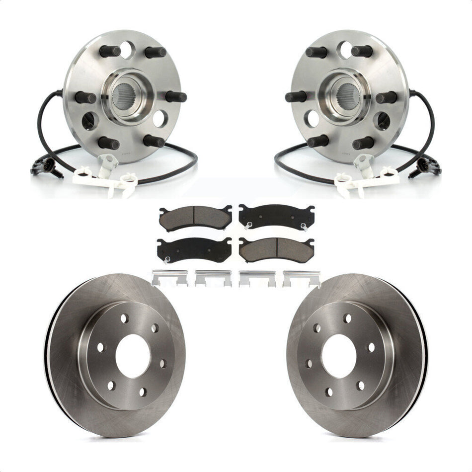 Front Hub Bearing Assembly With Disc Brake Rotors And Ceramic Pads Kit For 2000 Chevrolet Tahoe Z71 with 4WD Rear Brakes KBB-122169 by Transit Auto