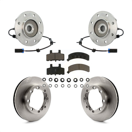 Front Hub Bearing Assembly With Disc Brake Rotors And Ceramic Pads Kit For 1999-2000 GMC K2500 6 Lug Wheels KBB-122202 by Transit Auto