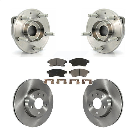 Front Hub Bearing Assembly With Disc Brake Rotors And Ceramic Pads Kit For Cadillac ATS 300mm Diameter Rotor KBB-122219 by Transit Auto