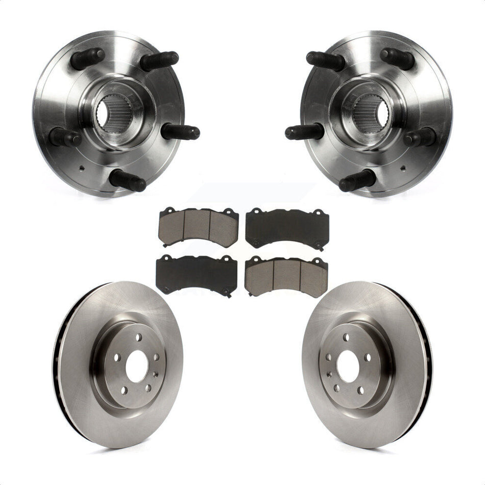 Front Hub Bearing Assembly With Disc Brake Rotors And Ceramic Pads Kit For 2014 Chevrolet Camaro ZL1 KBB-122224 by Transit Auto