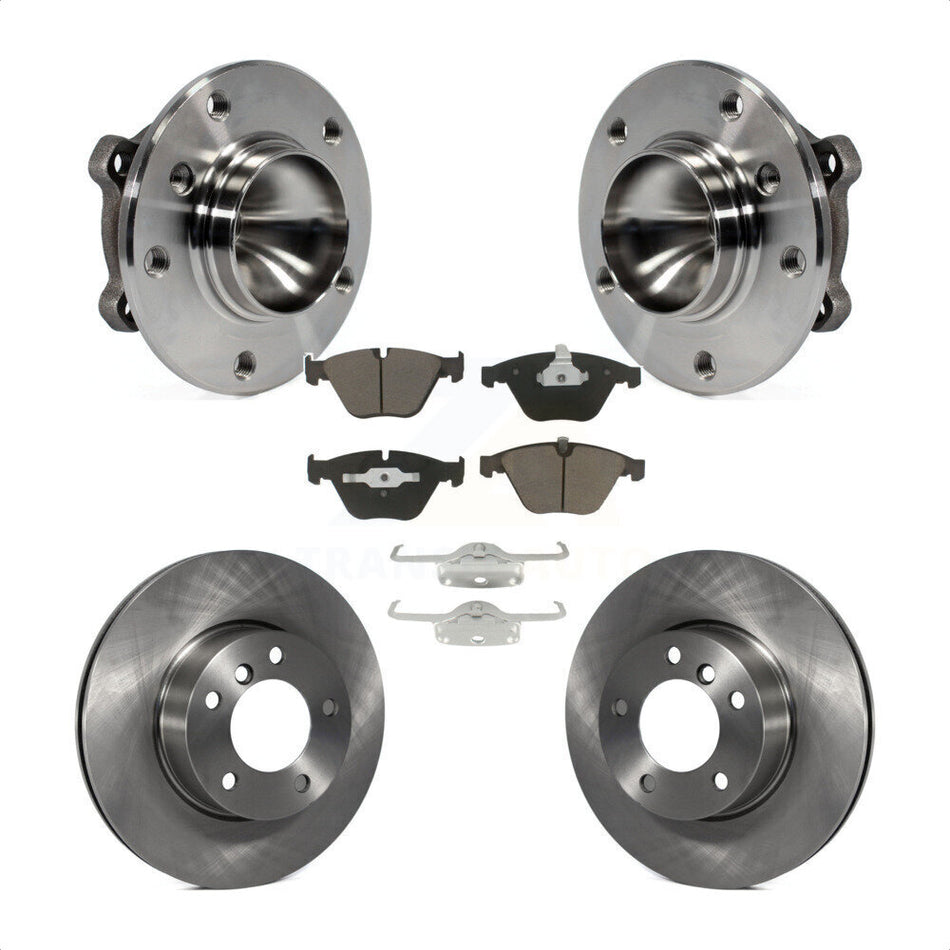 Front Hub Bearing Assembly With Disc Brake Rotors And Ceramic Pads Kit For 2007 BMW 323i 312mm Diameter Rotor KBB-122301 by Transit Auto