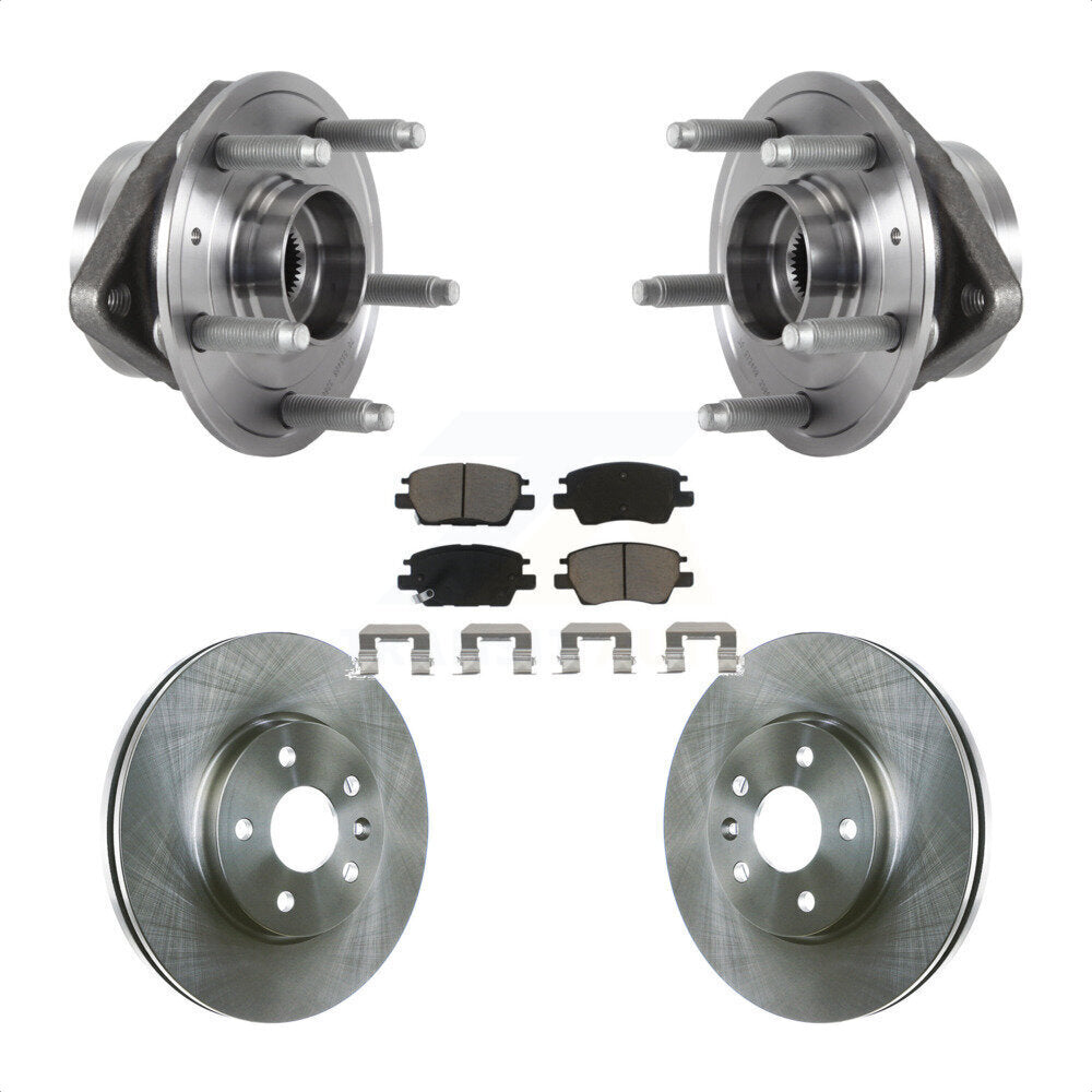 Front Hub Bearing Assembly With Disc Brake Rotors And Ceramic Pads Kit For 2016-2019 Chevrolet Cruze KBB-122400 by Transit Auto