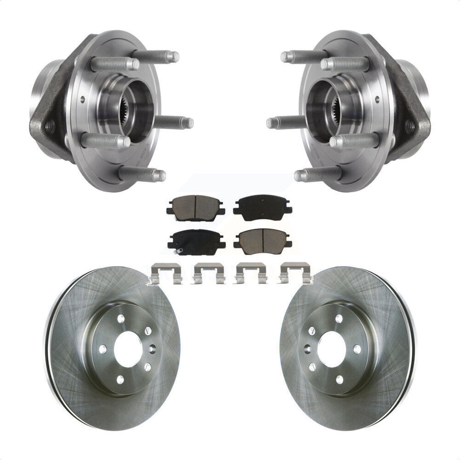 Front Hub Bearing Assembly With Disc Brake Rotors And Ceramic Pads Kit For 2016-2019 Chevrolet Cruze KBB-122400 by Transit Auto
