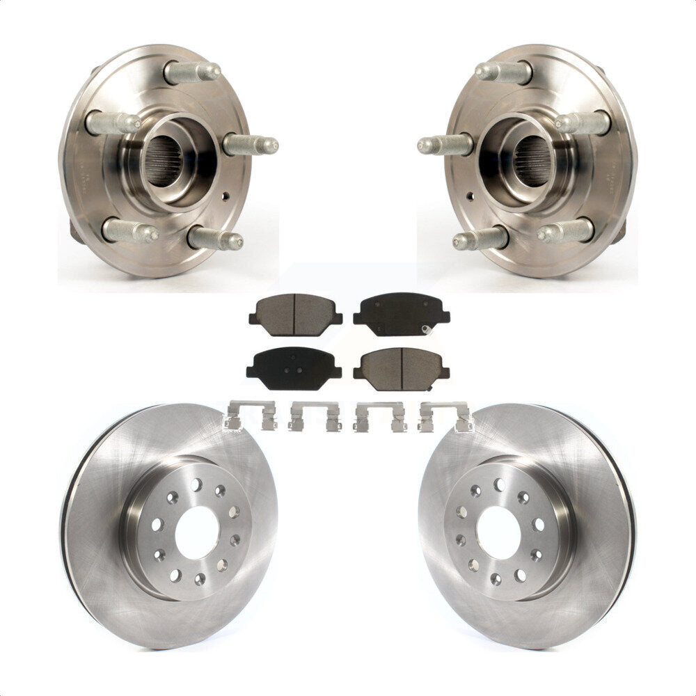 Front Hub Bearing Assembly With Disc Brake Rotors And Ceramic Pads Kit For 2016 Chevrolet Camaro LT with 3.6L 2.0L Without Brembo Calipers KBB-122445 by Transit Auto