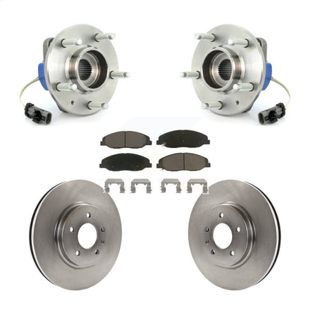 Front Hub Bearing Assembly Brake Rotor Pads Kit For 2009-2010 Cadillac STS AWD With 316mm Diameter Performance Brakes or Base KBB-122473 by Transit Auto