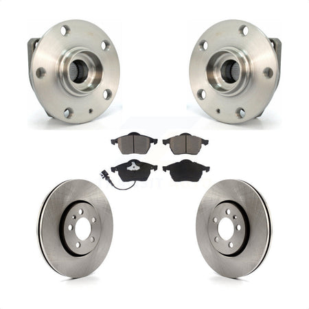 Front Hub Bearing Assembly With Disc Brake Rotors And Ceramic Pads Kit For 2006 Volkswagen Golf 1.8L KBB-122488 by Transit Auto