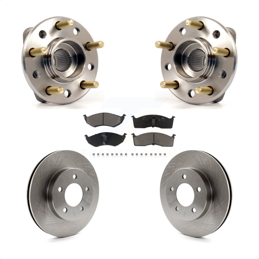 Front Hub Bearing Assembly With Disc Brake Rotors And Ceramic Pads Kit For Chrysler Dodge Intrepid Concorde LHS Eagle Vision New Yorker KBB-122489 by Transit Auto