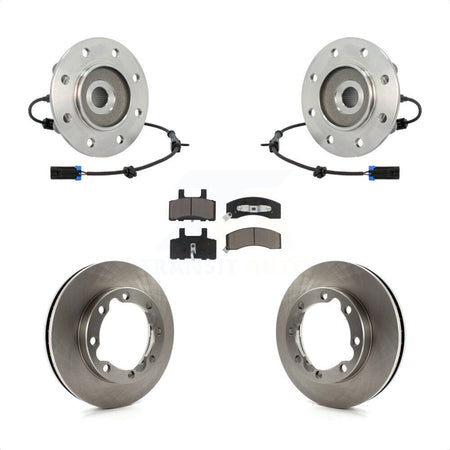 Front Hub Bearing Assembly With Disc Brake Rotors And Ceramic Pads Kit For 1995-1995 K3500 Chevrolet GMC Dual Rear Wheels KBB-122521 by Transit Auto