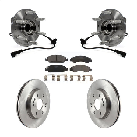 Front Hub Bearing Assembly With Disc Brake Rotors And Ceramic Pads Kit For 2019 Chevrolet Silverado 1500 LD 4WD 4 Piston Caliper KBB-122553 by Transit Auto