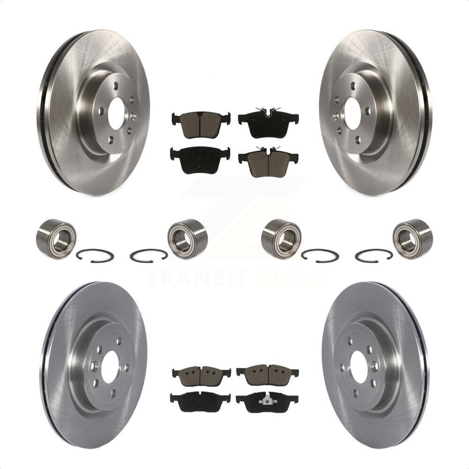 Front Rear Wheel Bearings Disc Brake Rotors And Ceramic Pads Kit (10Pc) For 2018 Land Rover Discovery Sport With 325mm Diameter Rotor Vented KBB-122589 by Transit Auto