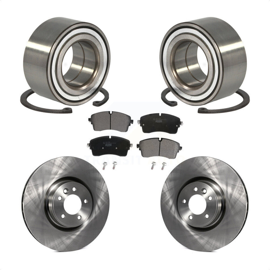 Front Wheel Bearing With Disc Brake Rotors And Ceramic Pads Kit For 2018-2019 Land Rover Range HSE with DIESEL engine Dual Piston Caliper KBB-123034 by Transit Auto
