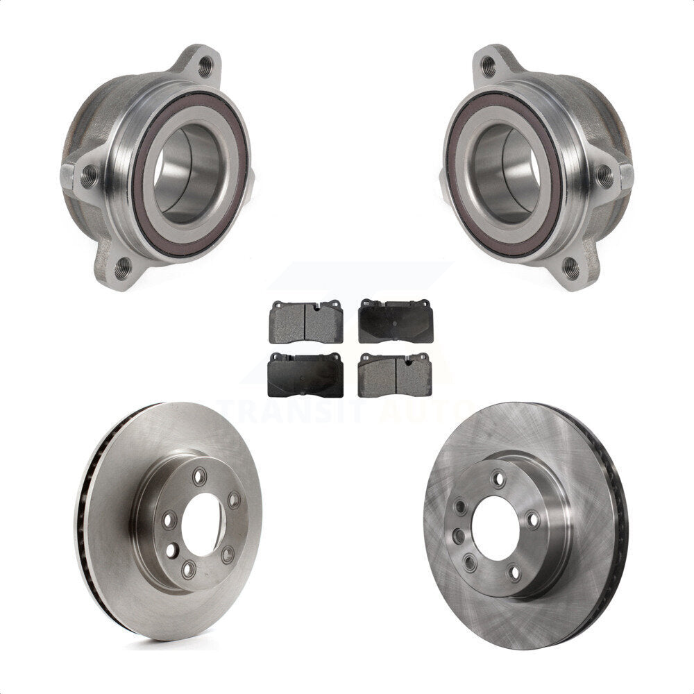 Front Hub Bearing Assembly With Disc Brake Rotors And Ceramic Pads Kit For 2011-2015 Volkswagen Touareg 330mm Diameter Rotor KBB-123389 by Transit Auto