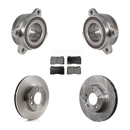 Front Hub Bearing Assembly With Disc Brake Rotors And Ceramic Pads Kit For 2011-2015 Volkswagen Touareg 330mm Diameter Rotor KBB-123389 by Transit Auto