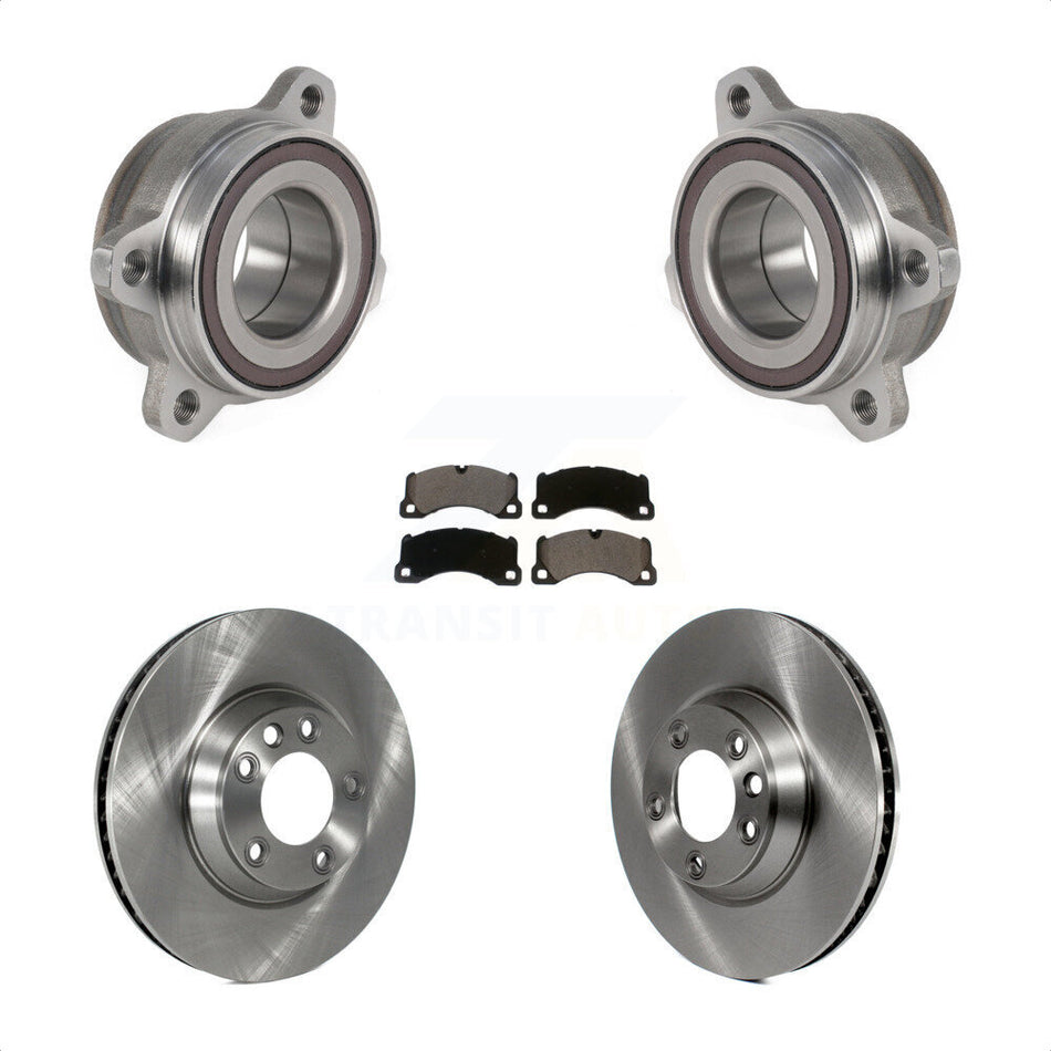 Front Hub Bearing Assembly With Disc Brake Rotors And Ceramic Pads Kit For Porsche Cayenne KBB-123391 by Transit Auto