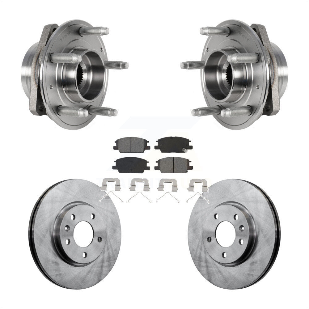 Front Hub Bearing Assembly With Disc Brake Rotors And Semi-Metallic Pads Kit For Chevrolet Malibu Buick LaCrosse Regal Sportback TourX KBB-123412 by Transit Auto