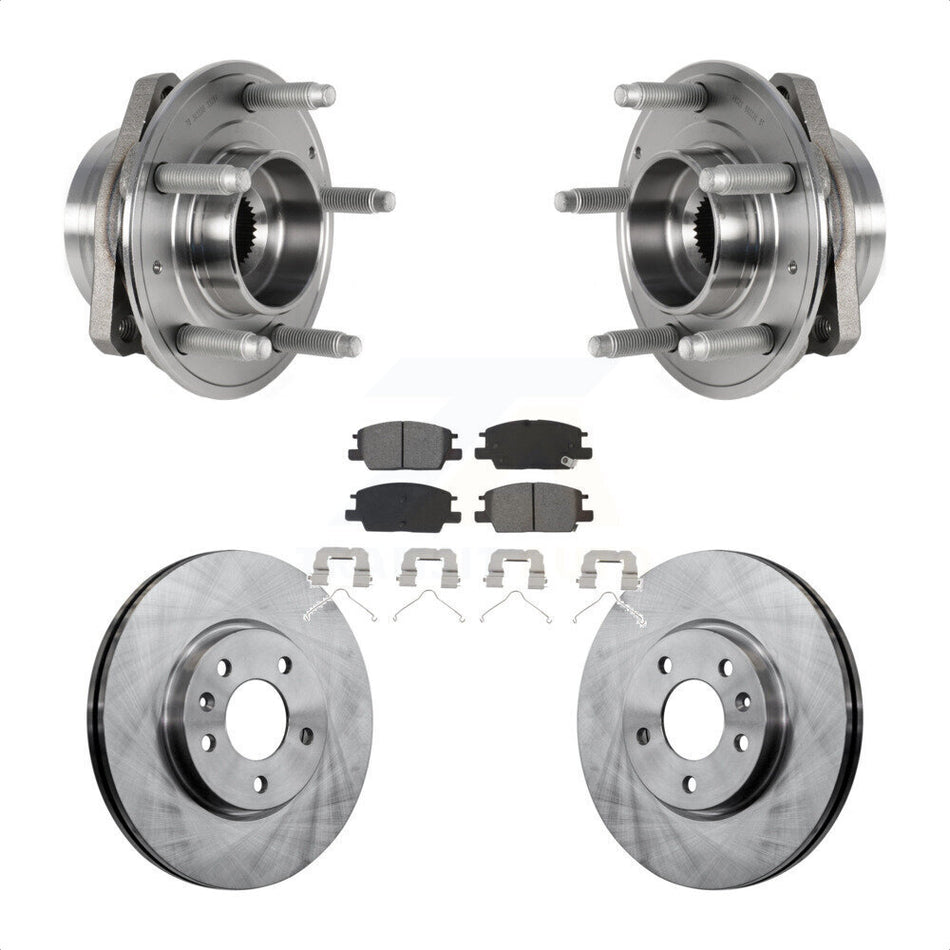 Front Hub Bearing Assembly With Disc Brake Rotors And Semi-Metallic Pads Kit For Chevrolet Malibu Buick LaCrosse Regal Sportback TourX KBB-123412 by Transit Auto