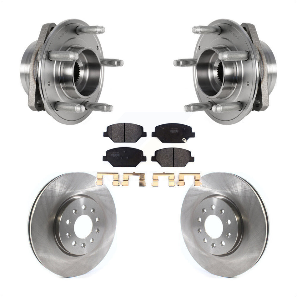 Front Hub Bearing Assembly With Disc Brake Rotors And Semi-Metallic Pads Kit For Buick Envision LaCrosse Regal Sportback TourX KBB-123431 by Transit Auto