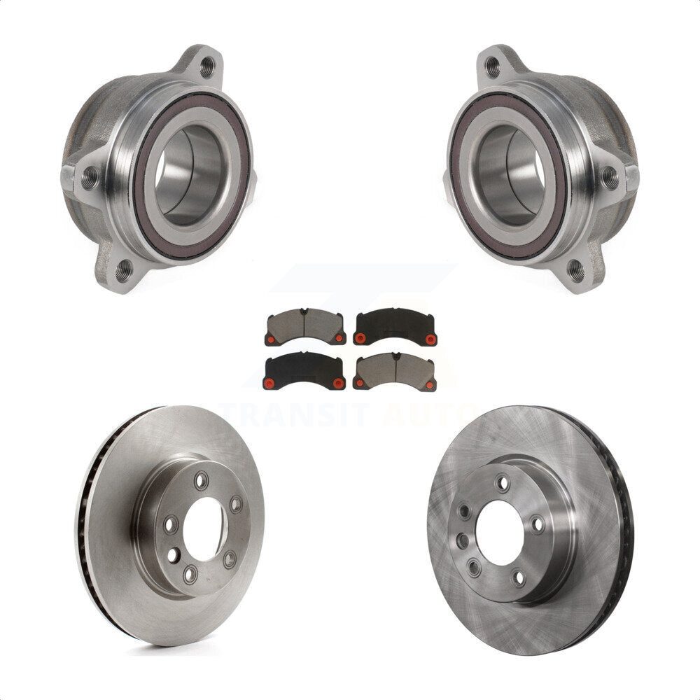 Front Hub Bearing Assembly With Disc Brake Rotors And Ceramic Pads Kit For 2016 Volkswagen Touareg KBB-123443 by Transit Auto