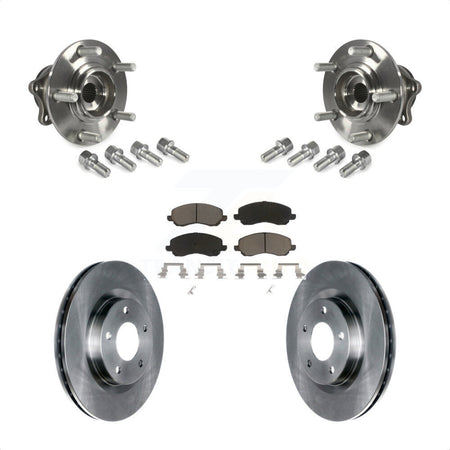 Front Hub Bearing Assembly With Disc Brake Rotors And Ceramic Pads Kit For 2011-2012 Mitsubishi RVR 4WD KBB-123459 by Transit Auto