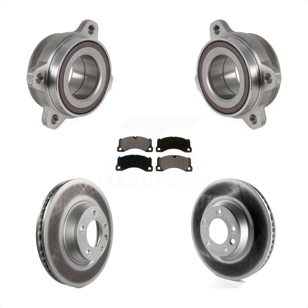 Front Hub Bearing Assembly With Coated Disc Brake Rotors And Ceramic Pads Kit For Porsche Cayenne KBB-123467 by Transit Auto