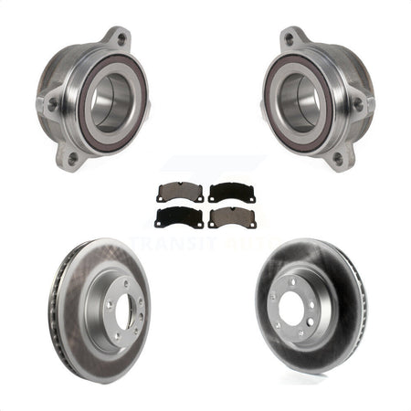 Front Hub Bearing Assembly With Coated Disc Brake Rotors And Ceramic Pads Kit For Porsche Cayenne KBB-123467 by Transit Auto