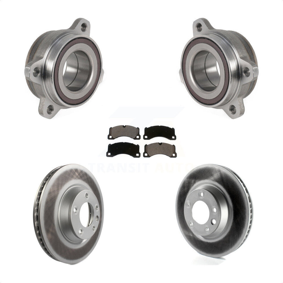Front Hub Bearing Assembly With Coated Disc Brake Rotors And Ceramic Pads Kit For Porsche Cayenne KBB-123467 by Transit Auto