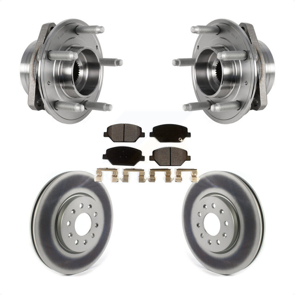 Front Hub Bearing Assembly With Coated Disc Brake Rotors And Ceramic Pads Kit For Buick Envision LaCrosse Regal Sportback TourX KBB-123475 by Transit Auto
