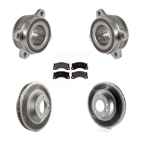 Front Hub Bearing Assembly With Coated Disc Brake Rotors And Semi-Metallic Pads Kit For Porsche Cayenne KBB-123580 by Transit Auto