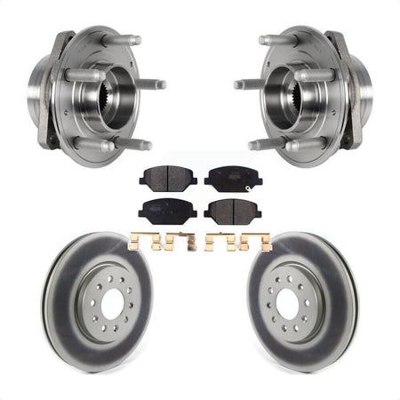 Front Hub Bearing Assembly With Coated Disc Brake Rotors And Semi-Metallic Pads Kit For Buick Envision LaCrosse Regal Sportback TourX KBB-123588 by Transit Auto