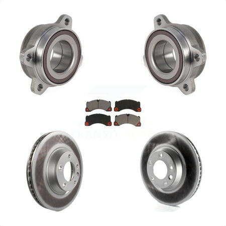 Front Hub Bearing Assembly With Coated Disc Brake Rotors And Ceramic Pads Kit For Porsche Cayenne KBB-123645 by Transit Auto