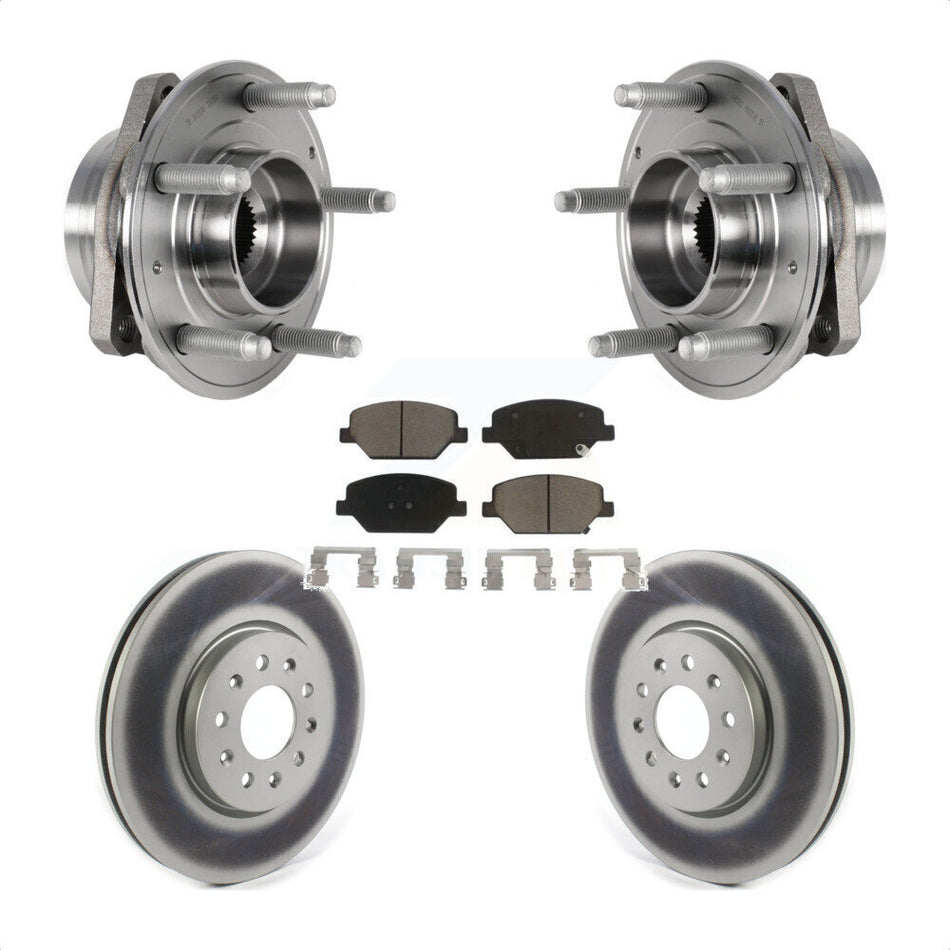 Front Hub Bearing Assembly With Coated Disc Brake Rotors And Ceramic Pads Kit For Buick Envision LaCrosse Regal Sportback TourX KBB-123651 by Transit Auto