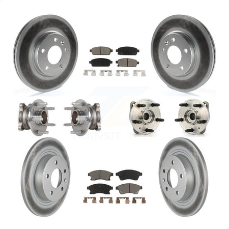 Front Rear Hub Bearings Assembly Coated Disc Brake Rotors And Ceramic Pads Kit (10Pc) For 2014-2015 Chevrolet Cruze DIESEL engine With 15" Factory Wheels KBB-123688 by Transit Auto