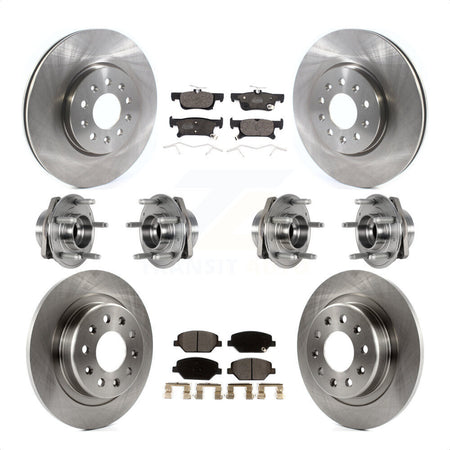 Front Rear Hub Bearings Assembly Disc Brake Rotors And Ceramic Pads Kit (10Pc) For Buick Envision With 288mm Diameter Rotor KBB-123894 by Transit Auto