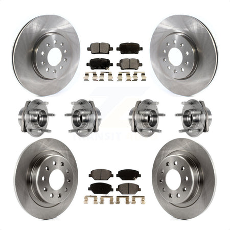 Front Rear Hub Bearings Assembly Disc Brake Rotors And Ceramic Pads Kit (10Pc) For 2017-2018 Buick LaCrosse AWD With 17" Factory Wheels KBB-123896 by Transit Auto