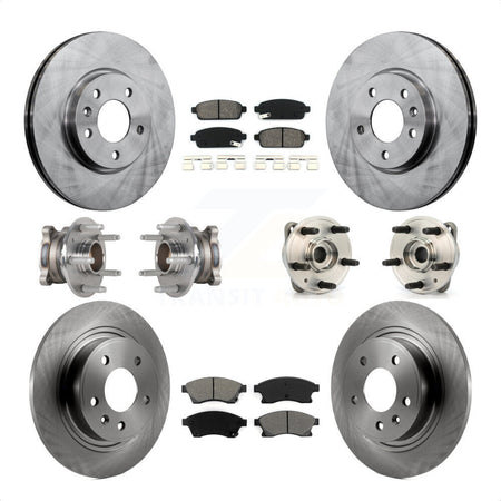 Front Rear Hub Bearings Assembly Disc Brake Rotors And Semi-Metallic Pads Kit (10Pc) For 2014-2015 Chevrolet Cruze DIESEL engine With 15" Factory Wheels KBB-123933 by Transit Auto