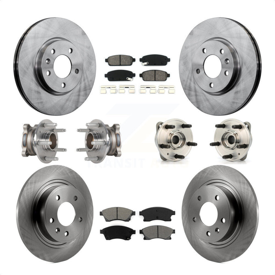 Front Rear Hub Bearings Assembly Disc Brake Rotors And Semi-Metallic Pads Kit (10Pc) For 2014-2015 Chevrolet Cruze DIESEL engine With 15" Factory Wheels KBB-123933 by Transit Auto