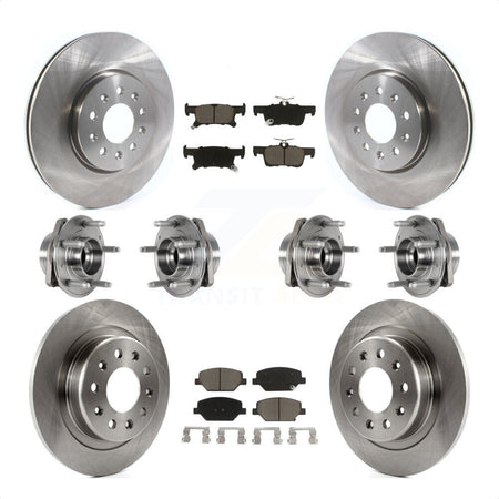 Front Rear Hub Bearings Assembly Disc Brake Rotors And Ceramic Pads Kit (10Pc) For Buick Envision With 288mm Diameter Rotor KBB-123992 by Transit Auto