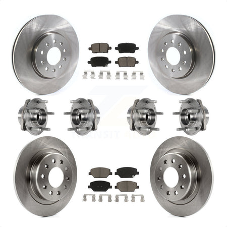 Front Rear Hub Bearings Assembly Disc Brake Rotors And Ceramic Pads Kit (10Pc) For 2017-2018 Buick LaCrosse AWD With 17" Factory Wheels KBB-123994 by Transit Auto
