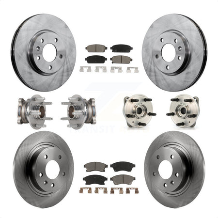 Front Rear Hub Bearings Assembly Disc Brake Rotors And Ceramic Pads Kit (10Pc) For 2014-2015 Chevrolet Cruze DIESEL engine With 15" Factory Wheels KBB-124000 by Transit Auto