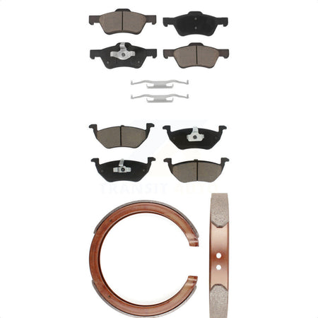 Front Rear Ceramic Brake Pads And Parking Shoes Kit For 2008 Mazda Tribute KCN-100029 by Transit Auto