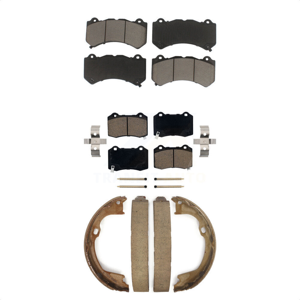 Front Rear Ceramic Brake Pads And Parking Shoes Kit For Jeep Grand Cherokee Dodge Durango KCN-100098 by Transit Auto