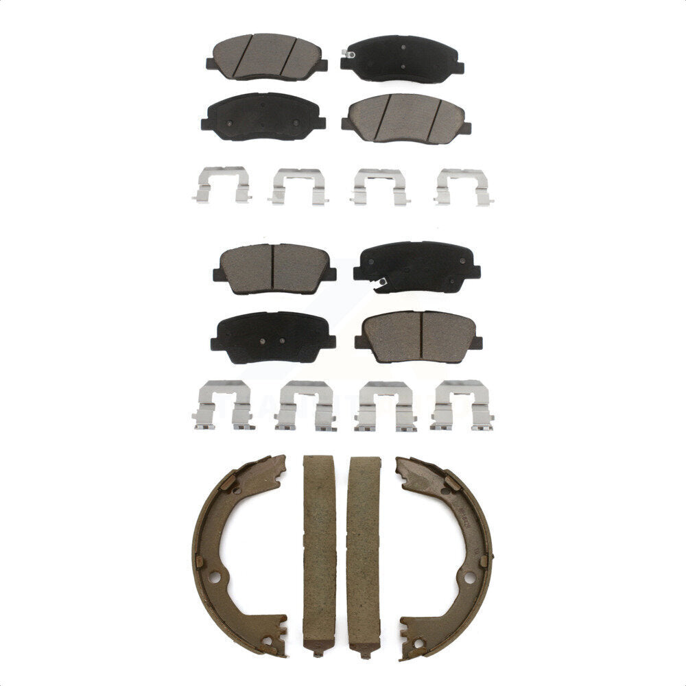 Front Rear Ceramic Brake Pads And Parking Shoes Kit For Hyundai Santa Fe XL 3.3L KCN-100239 by Transit Auto