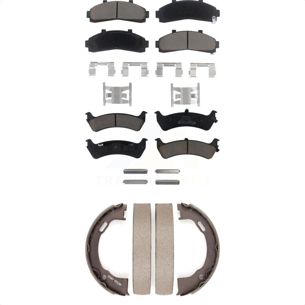 Front Rear Ceramic Brake Pads And Parking Shoes Kit For Ford Ranger Explorer Mercury Mountaineer KCN-100241 by Transit Auto