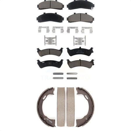 Front Rear Ceramic Brake Pads And Parking Shoes Kit For Ford Ranger Explorer Mercury Mountaineer KCN-100241 by Transit Auto