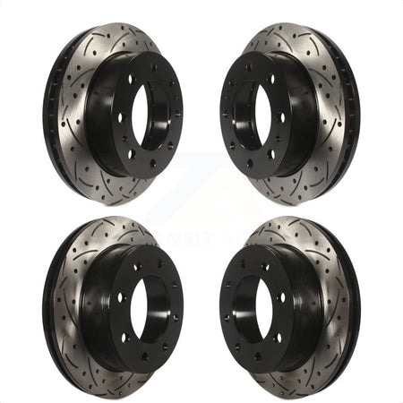 Front Rear Coated Drilled Slotted Disc Brake Rotors Kit For Chevrolet Express 2500 GMC Savana 3500 KD-100205 by DS-One