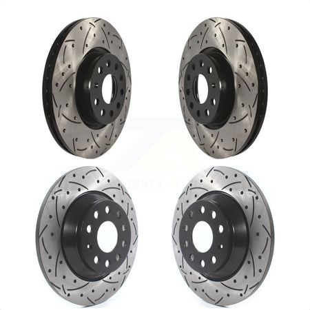 Front Rear Coated Drilled Slotted Disc Brake Rotors Kit For Audi Q3 Quattro TT KD-100282 by DS-One