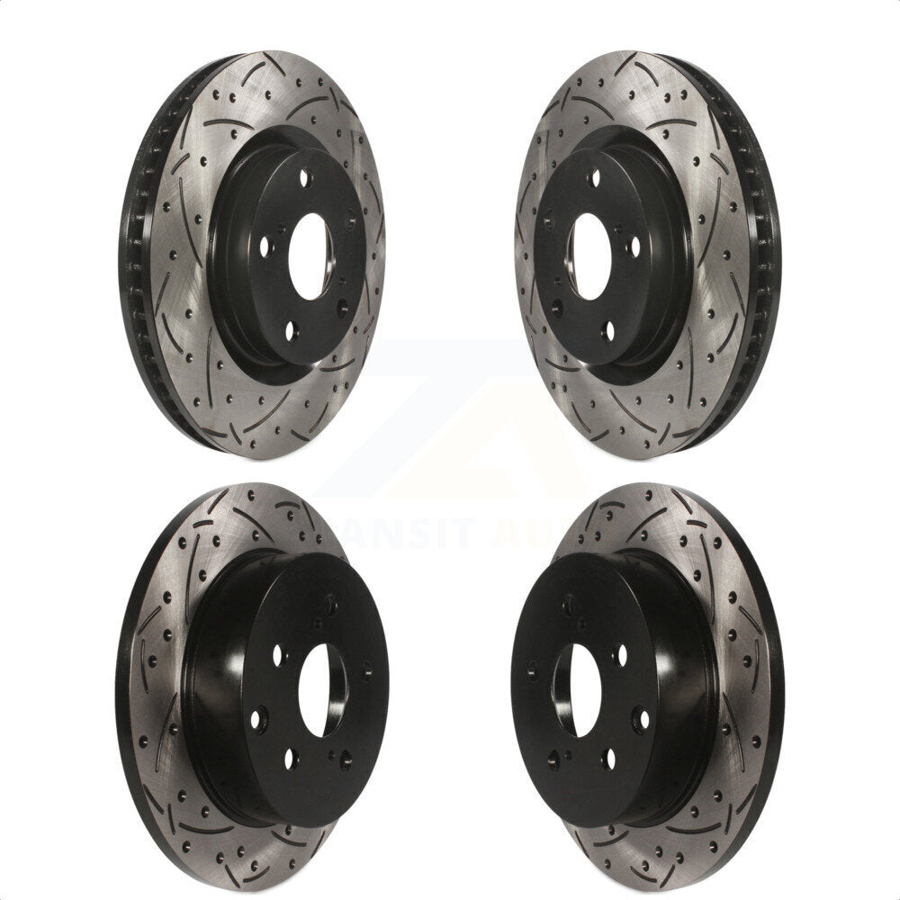 Front Rear Coated Drilled Slotted Disc Brake Rotors Kit For Toyota RAV4 KD-100288 by DS-One