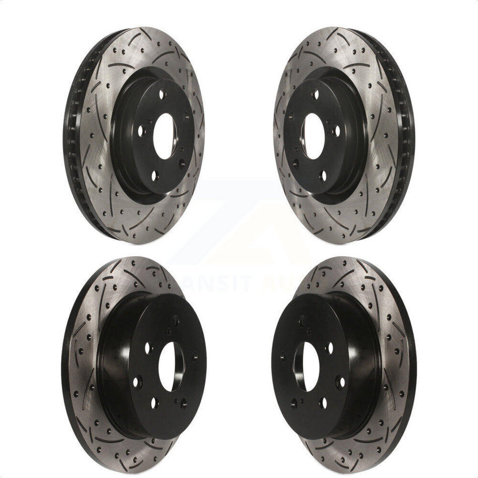 Front Rear Coated Drilled Slotted Disc Brake Rotors Kit For Toyota RAV4 KD-100288 by DS-One