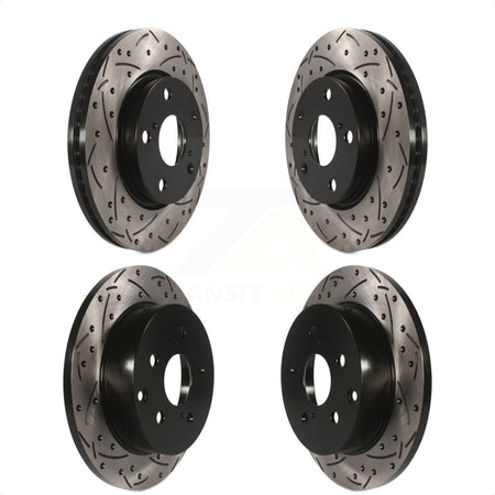 Front Rear Coated Drilled Slotted Disc Brake Rotors Kit For Toyota RAV4 Lexus HS250h KD-100290 by DS-One