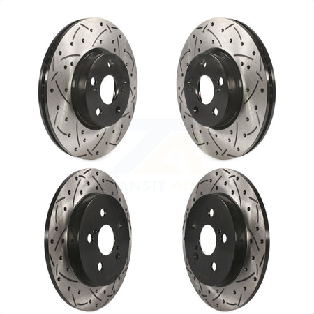 Front Rear Coated Drilled Slotted Disc Brake Rotors Kit For Toyota Corolla Matrix Pontiac Vibe KD-100306 by DS-One